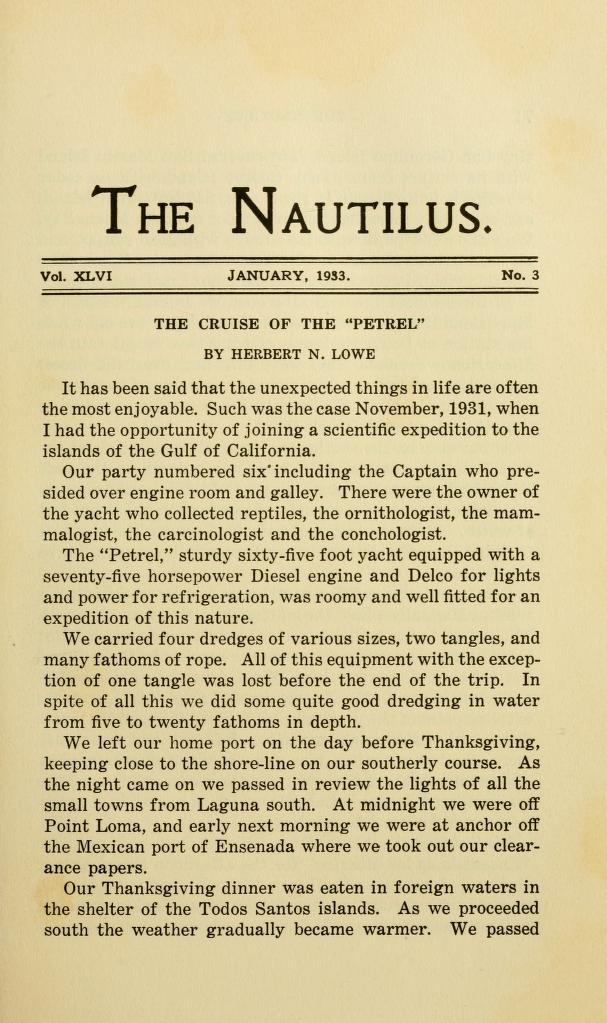 The Nautilus, vol. XLVI, no. 3